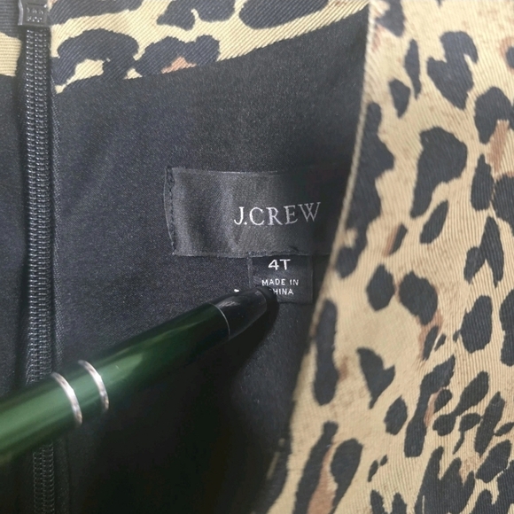 J.CREW  Dress Women 4T Leopard Animal Print Pencil Career Cotton Luxury Workware - Picture 4 of 8